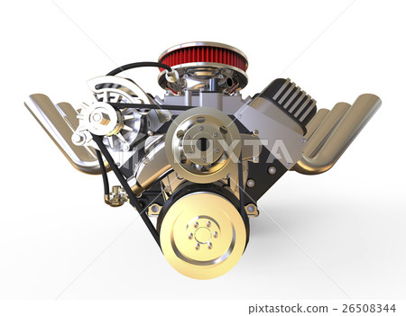 Hot rod V8 Engine 3D render 26508344