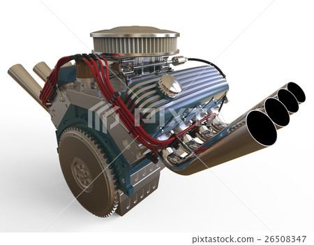 Hot rod V8 Engine 3D render 26508347