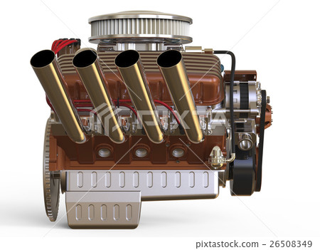 Hot rod V8 Engine 3D render Hot rod V8 Engine 3D render 26508349
