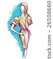 Fashion Sketch of Beautiful Woman 26508660
