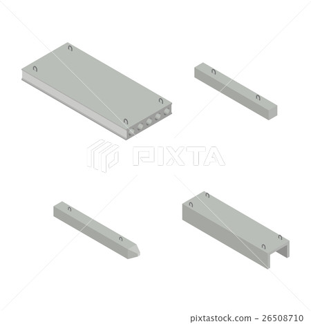 Set the iron concrete products isometric 26508710