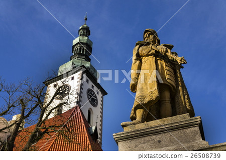Jan Zizka Statue in front of church in Tabor 26508739