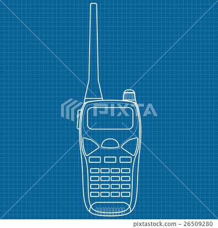 Walkie talkie. Vector illustration on blueprint Walkie talkie. Vector illustration on blueprint 26509280