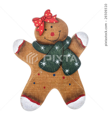 wooden Gingerbread man on white wooden Gingerbread man on white 26509310