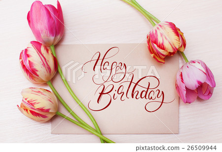 Bouquet of red tulips on white background with Bouquet of red tulips on white background with 26509944