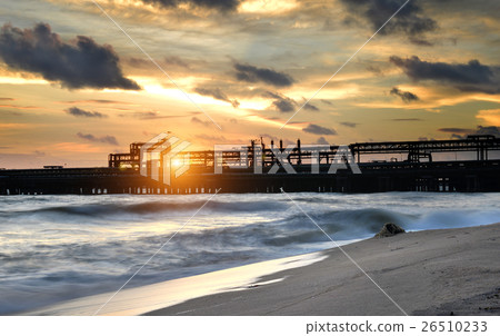 silhouette bridge and wide landscape silhouette bridge and wide landscape 26510233