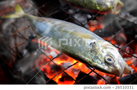 Indian mackerel fish grill on the charcoal cooking Indian mackerel fish grill on the charcoal cooking 26510331
