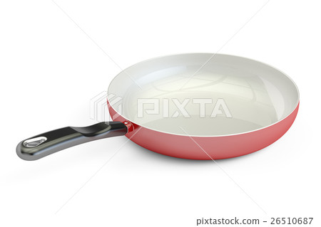 ceramic frypan closeup, 3D rendering 26510687