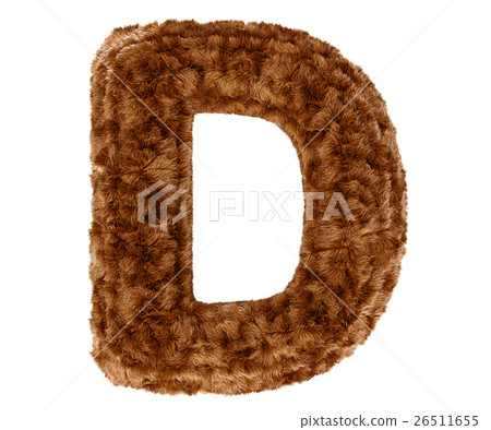 3d bushy bear fur alphabet capital letter D 3d bushy bear fur alphabet capital letter D 26511655