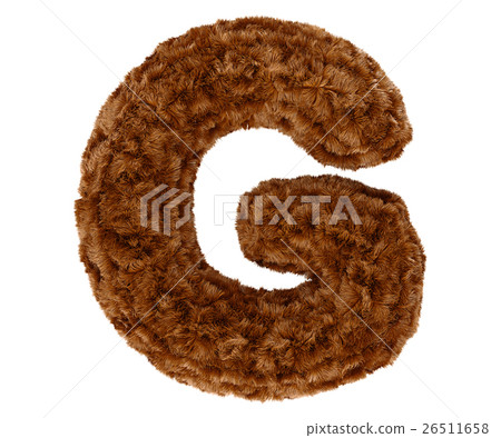 3d bushy bear fur alphabet capital letter G 3d bushy bear fur alphabet capital letter G 26511658