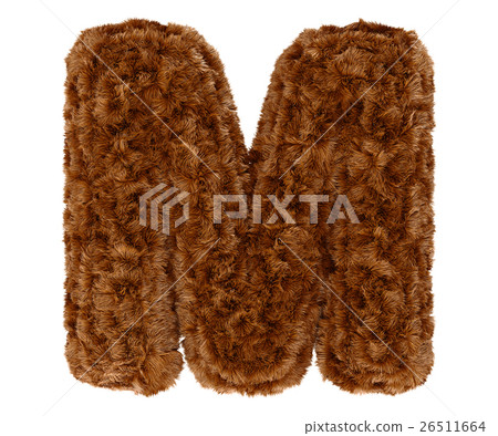 3d bushy bear fur alphabet capital letter M 3d bushy bear fur alphabet capital letter M 26511664