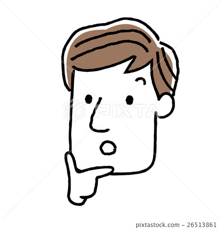 男，臉，面部表情：思考，同意 26513861