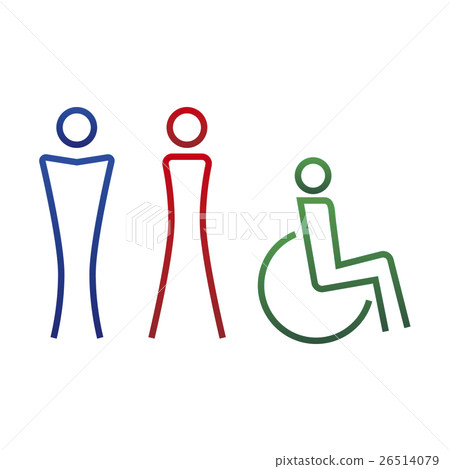 Barrier-free toilet Pict sign - Stock Illustration [26514079] - PIXTA