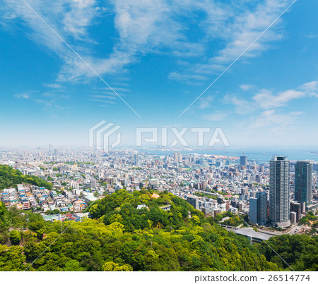 Kobe cityscape and skyline view from mountain. 26514774