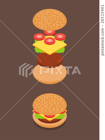 Isometric of Burger ingredients Isometric of Burger ingredients 26515401