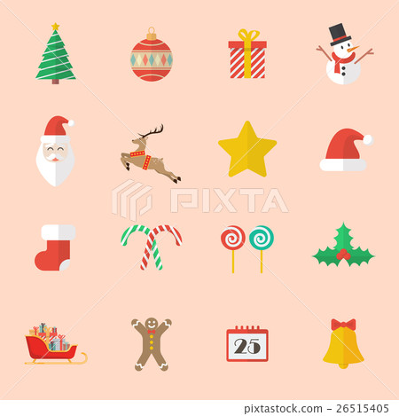 Set of Christmas Flat Icon 26515405