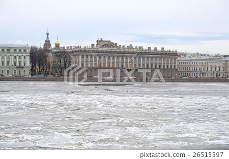 View of Frozen Neva River in St.Petersburg. View of Frozen Neva River in St.Petersburg. 26515597