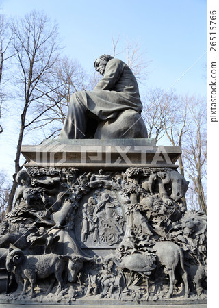 Monument to Ivan Krylov in the Summer Garden. Monument to Ivan Krylov in the Summer Garden. 26515766