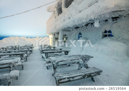 After Blizzard - old wooden house covered snow 26519564