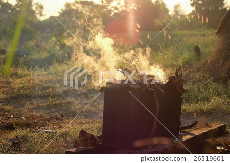 Boiled sweets heat of the fire at sunset. 26519601