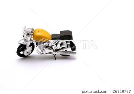 Motorcycle toy yellow on a white background. Motorcycle toy yellow on a white background. 26519757