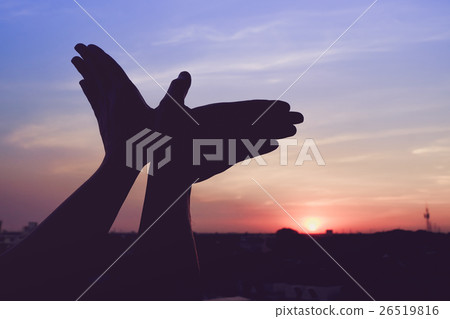silhouette of a hand gesture like bird flying silhouette of a hand gesture like bird flying 26519816