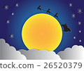 reindeer on sky with big moon and cloud background 26520379