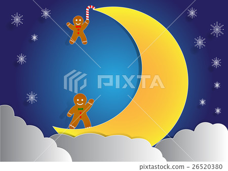 ginger bread with big moon and cloud background 26520380