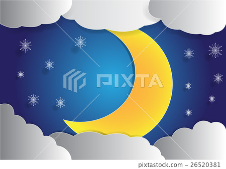 big moon and cloud background in the night sky 26520381