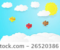 plane fly in sky with cloud, vector 26520386