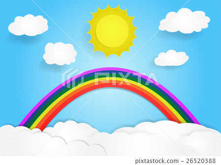 rainbow on cloud, vector 26520388