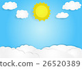 cloud with sky background, vector 26520389
