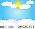 cloud with sky background, vector 26520391
