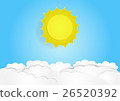 cloud with sky background, vector 26520392