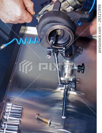 Turbo charger on car engine Turbo charger on car engine 26521956