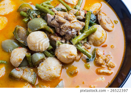 Hot curry with meat ball 26522397