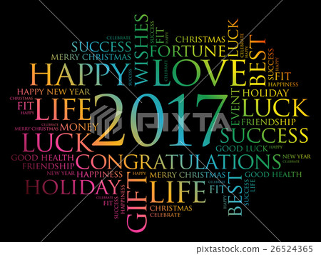 2017 year greeting word cloud collage 26524365