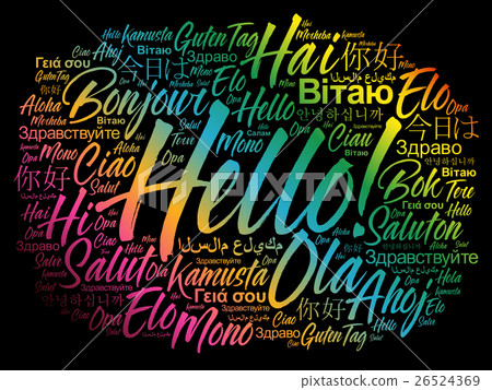 Hello Word Cloud In Different Languages - Stock Illustration [26524369 ...