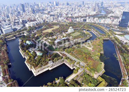Aerial view of Osaka Castle 26524723
