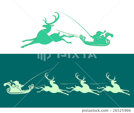 Santa Claus in sleigh with reindeer Santa Claus in sleigh with reindeer 26525966
