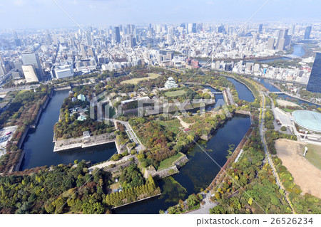 Aerial view of Osaka Castle Aerial view of Osaka Castle 26526234