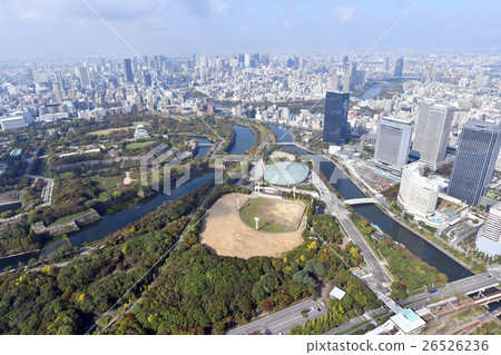 大阪城堡和OBP鳥瞰圖 26526236