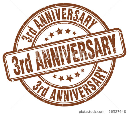 3rd anniversary brown grunge stamp 3rd anniversary brown grunge stamp 26527648