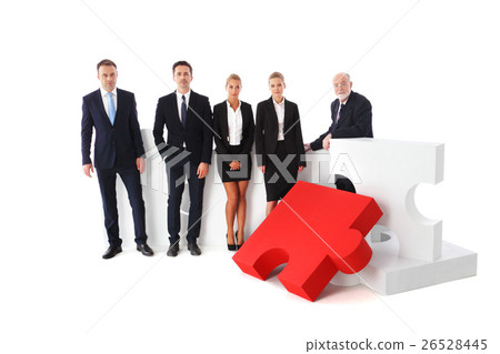 Business people and puzzle 26528445
