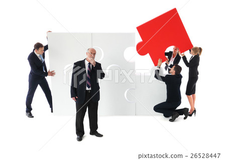 Business people and puzzle 26528447
