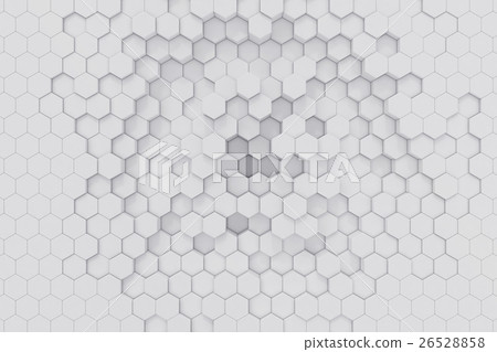 White geometric hexagonal abstract background. 3d 26528858
