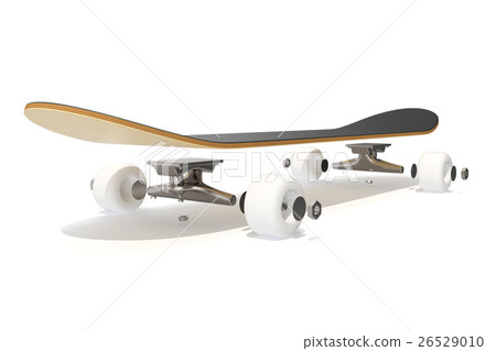 3d rendring disassembled schematic skateboard on 26529010