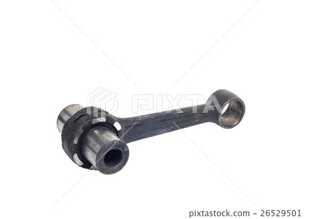 Broken and used piston rod with accessories 26529501