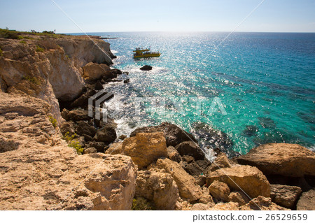 Stone cliff in a beautiful blue sea Cyprus Stone cliff in a beautiful blue sea Cyprus 26529659