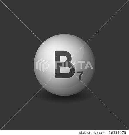 Vitamin B7 Silver Glossy Sphere Icon on Dark-插圖素材 [26531476] - PIXTA圖庫